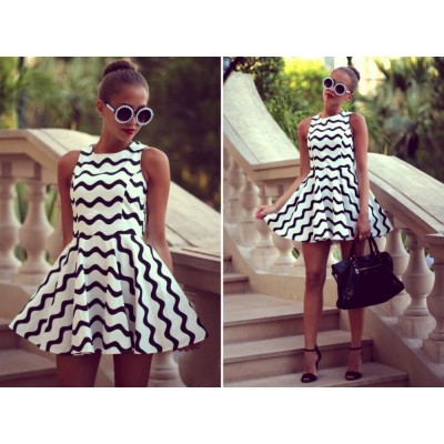 Black and White Chevron Dress