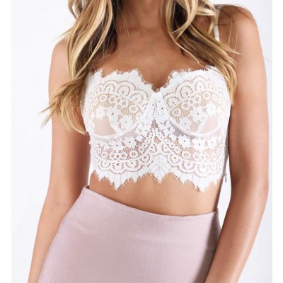 Lace Crop top White