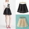 Elegant Style Stripe Ruffle Splicing Skirt