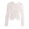 Balmain Crochet top Cotton Lace white