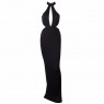 Black Maxi Elegant  Cut Out With Back Slit Dress