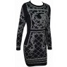 Black Mini Dress With Silver Geometry Stud side