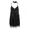 Sparkle Sequined Elegant Tassels Dress Black
