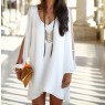 White Slit-Sleeve Dress 