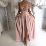 Pink Maxi Slit Elegant  Dress