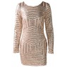 Gold Geometric Sequined Open Back Bodycon Dress front