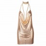 Gold Glittery Shine Mini Dress