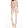 Nude Sequined Playsuit Nippon Flower With Tassels 