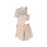 Pink Drape Shorts Ooze Style With Drape Feature Top Set