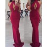 Red Maxi Elegant  Cut Out With Back Slit Dress