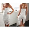 White Elegant Crochet Cut Out Lace Dress