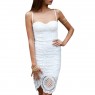 White Elegant Crochet Cut Out Lace Dress 2