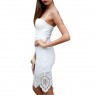 White Elegant Crochet Cut Out Lace Dress side