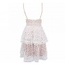 White Lace Dress V- Neckline With Back Zipper And Choker