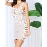 White Lace Spaghetti Strap Scoop Neck With Metal Ring Dress 