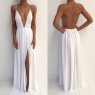 white Maxi Slit Elegant  Dress