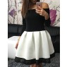 white Off Shoulder Long Sleeve High Waist Patchwork Lace