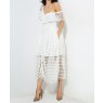 White One Shoulder Lace Dress Puffy Skirt