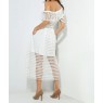 White One Shoulder Lace Dress Puffy Skirt