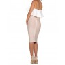 White Peplum Crop Top With Bandage Midi Skirt Set