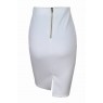 White Skirt With Gold Stud Detail High Waist back